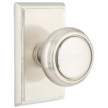 Norwich Passage Door Knob Set with Rectangular Rose from the Brass Classic Collection
