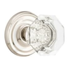 Old Town Privacy Door Knob Set with Regular Rose from the Brass Crystal Collection