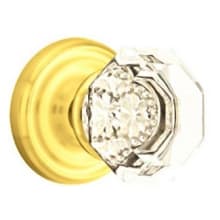 Old Town Privacy Door Knob Set with Regular Rose from the Brass Crystal Collection
