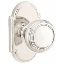 Norwich Privacy Door Knob Set with Type 8 Rose from the Classic Brass Collection