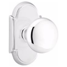 Providence Privacy Door Knob Set with Type 8 Rose from the Classic Brass Collection