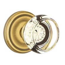 Georgetown Crystal Privacy Knobset with Brass Rosette