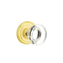 Lowell Crystal Privacy Door Knob Set with Brass Rosette