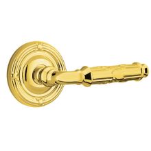 Ribbon and Reed Designer Brass Privacy Leverset