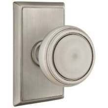 Norwich Privacy Door Knob Set with Rectangular Rose from the Brass Classic Collection