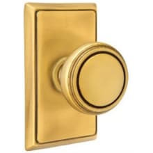 Norwich Privacy Door Knob Set with Rectangular Rose from the Brass Classic Collection