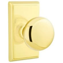 Providence Privacy Door Knob Set with Rectangular Rose from the Brass Classic Collection