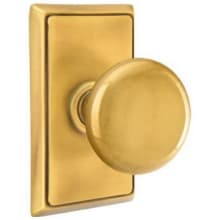 Providence Privacy Door Knob Set with Rectangular Rose from the Brass Classic Collection