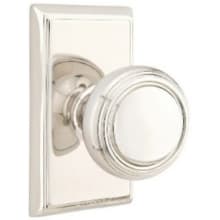 Norwich Non-Turning Two-Sided Dummy Door Knob Set with Rectangular Rose from the Brass Classic Collection