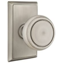 Norwich Non-Turning Two-Sided Dummy Door Knob Set with Rectangular Rose from the Brass Classic Collection