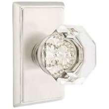 Old Town Non-Turning Two-Sided Dummy Door Knob Set with Rectangular Rose from the Brass Crystal Collection