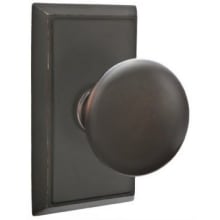 Providence Non-Turning Two-Sided Dummy Door Knob Set with Rectangular Rose from the Brass Classic Collection