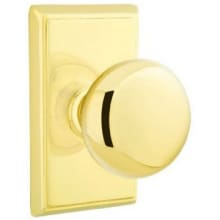 Providence Non-Turning Two-Sided Dummy Door Knob Set with Rectangular Rose from the Brass Classic Collection