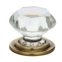 Crystal And Porcelain 1-3/4 Inch Geometric Cabinet Knob