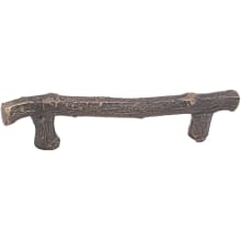 Sandcast Bronze Twig 4 Inch Center to Center Branch Designer Cabinet Pull from the Rustic Collection - 10 Pack