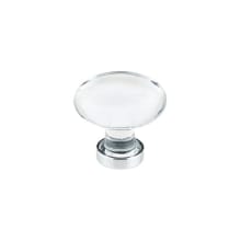 Hampton 1-1/4 Inch Oval Cabinet Knob from the Glass Collection - 10 Pack