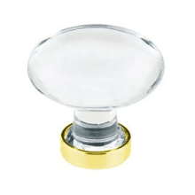 Hampton 1-1/4 Inch Oval Cabinet Knob from the Glass Collection