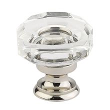 Crystal And Porcelain 1-3/8 Inch Geometric Cabinet Knob