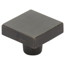 Rustic Modern 1-1/4 Inch Square Cabinet Knob from the Sandcast Bronze Collection