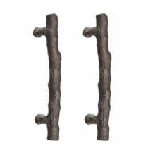 8 Inch Center to Center Back to Back Twig Door Pull from the Sandcast Bronze Collection