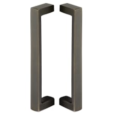 Rustic Modern Rectangular 8-3/4 Inch Center to Center Back to Back Door Pull from the Sandcast Bronze Collection