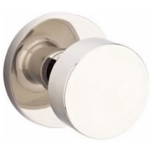 Round Passage Door Knob Set with Disk Rose and CF Mechanism from the Brass Modern Collection
