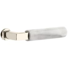 White Marble Passage Door Lever Set with Concealed Fasteners from the SELECT Brass Collection
