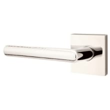 Stuttgart Passage Door Lever Set with Square Rose and CF Mechanism from the Brass Modern Collection
