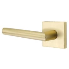 Stuttgart Passage Door Lever Set with Square Rose and CF Mechanism from the Brass Modern Collection