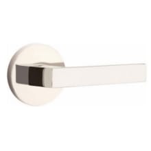 Dumont Privacy Door Lever Set with Disk Rose and CF Mechanism from the Brass Modern Collection