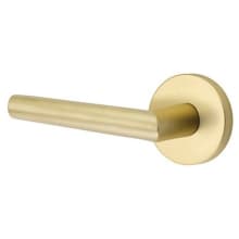 Stuttgart Privacy Door Lever Set with Disk Rose and CF Mechanism from the Brass Modern Collection