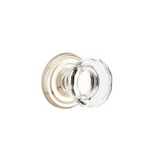 Lowell Crystal Passage Door Knob Set with Brass Rosette and CF Mechanism