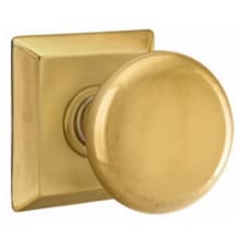 Providence Passage Door Knob Set with Quincy Rose and CF Mechanism from the Classic Brass Collection