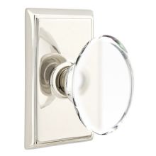 Hampton Crystal Privacy Door Knobset with Classic Brass Rosette and the CF Mechanism