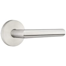 Stuttgart Privacy Door Lever Set with Disk Rose and CF Mechanism from the Brass Modern Collection