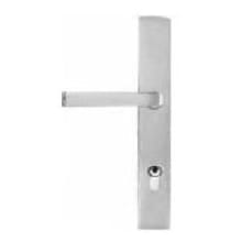 Stainless Steel Door Configuration 1 Keyed Entry Multi Point Narrow Trim Lever Set with American Cylinder Below Handle