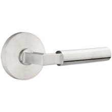 Hercules Left Handed Non-Turning Two-Sided Dummy Door Lever Set with Disk Rose from the Stainless Steel Collection