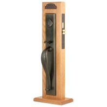 Sandcast Rectangular Style UL Mortise Dummy Handleset from the Sandcast Bronze Collection