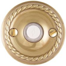 2-3/4" Diameter Rope Style Brass Lighted Doorbell Rosette from the Forged Brass Collection