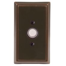 4-3/8" Height Rectangular Style Brass Lighted Doorbell Rosette