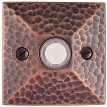 2-3/4 Inch Square Rosette and Lighted Doorbell Button from the Designer Brass Doorbell Collection