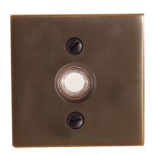 2-1/2" Width Square Style Brass Lighted Doorbell Rosette from the Brass Modern Collection