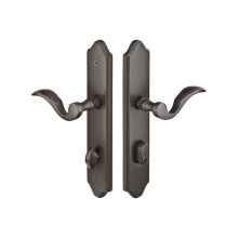 Classic Brass Door Configuration 1 Keyed Entry Multi Point Narrow Trim Lever Set with American Cylinder Below Handle