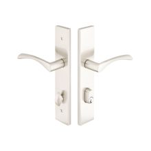 Brass Modern Door Configuration 1 Keyed Entry Multi Point Narrow Trim Lever Set with American Cylinder Below Handle