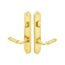 Designer Brass Door Configuration 3 Patio Multi Point Trim Lever Set with American Cylinder Above Handle