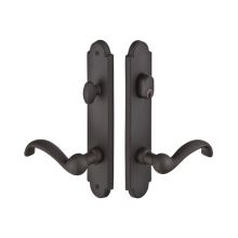 Sandcast Bronze Door Configuration 3 Patio Multi Point Narrow Arched Trim Lever Set with American Cylinder Above Handle