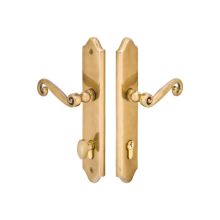 Classic Brass Door Configuration 5 Keyed Entry Multi Point Narrow Trim Lever Set with European Cylinder Below Handle
