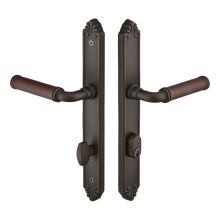 Lost Wax / Tuscany Bronze Door Configuration 6 Passage Multi Point Narrow Trim Lever Set with American Cylinder Below Handle