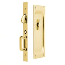 7-1/2" Height Solid Brass Privacy Pocket Door Mortise Lock