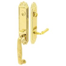 Ribbon and Reed Double Cylinder Keyed Entry Designer Brass Handleset